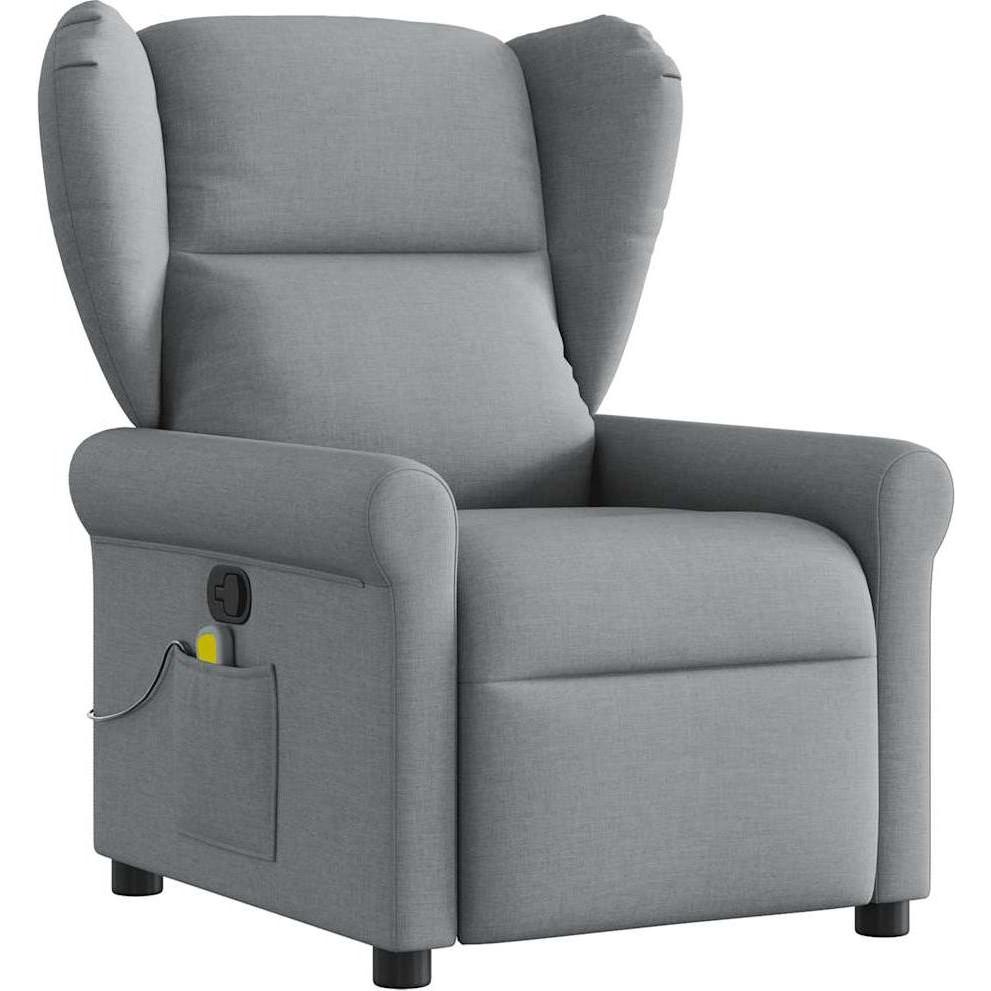 VidaXL, Massageliege + Massagesessel, Massagesessel Hellgrau Stoff Massage TV-Sessel