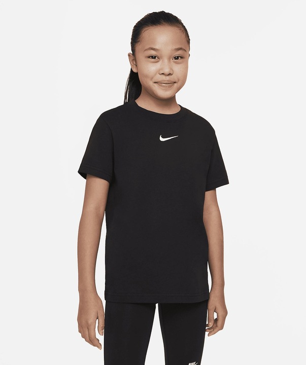 Actual product image Nike Girls G NSW Tee ESSNTL BF T-Shirt, Black/White, L (L)