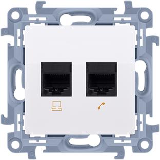 Productafbeelding Kontakt Simon Dubbele telefooncontactdoos RJ11 wit (CT2.01