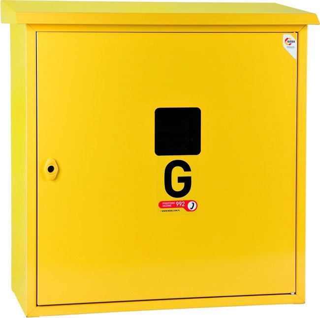 Produktbild Weba Freestanding gas box with roof 600 x 600 x 250 mm yellow (06-25-0600-11)