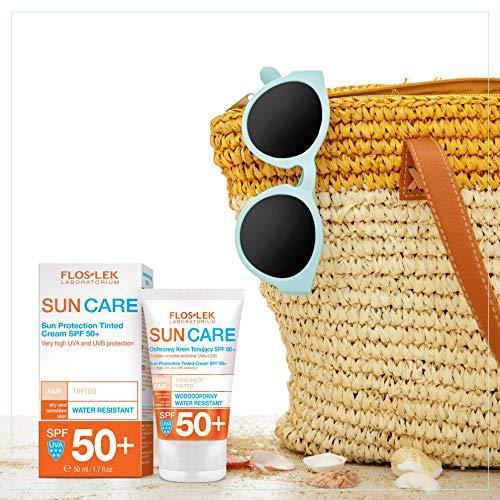 Actual product image Floslek Sun Care Protective Toning Cream SPF 50+ - for dry and sensitive skin 50 ml (Suntan cream, SPF 50+, 50 ml)