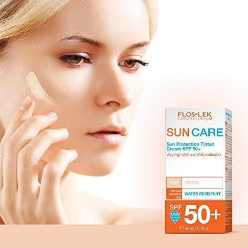 Actual product image Floslek Sun Care Protective Toning Cream SPF 50+ - for dry and sensitive skin 50 ml (Suntan cream, SPF 50+, 50 ml)