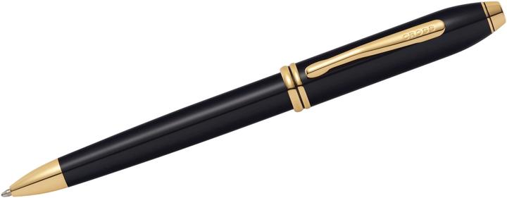 Actual product image Cross Twist action biros Townsend black lacquer 23 K gold-plated fittings (black-lacquer, Gold, 1 x)
