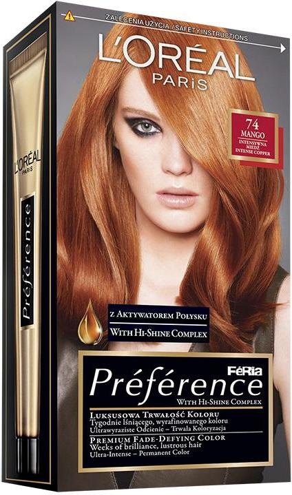 L'Oréal Paris L'Oréal Feria Preference Tintura per capelli 74 Mango Rame Intenso (74 Mango Intensive Copper)