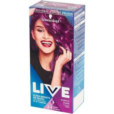 Schwarzkopf, Haarfarbe, Live Ultra Brights or Pastel Hair Dye 094 Purple Punk (094 Violetinė Punk)