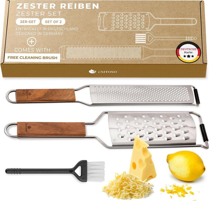 Image du produit Exitoso Küchenreibe mit Holzgriff Braun
