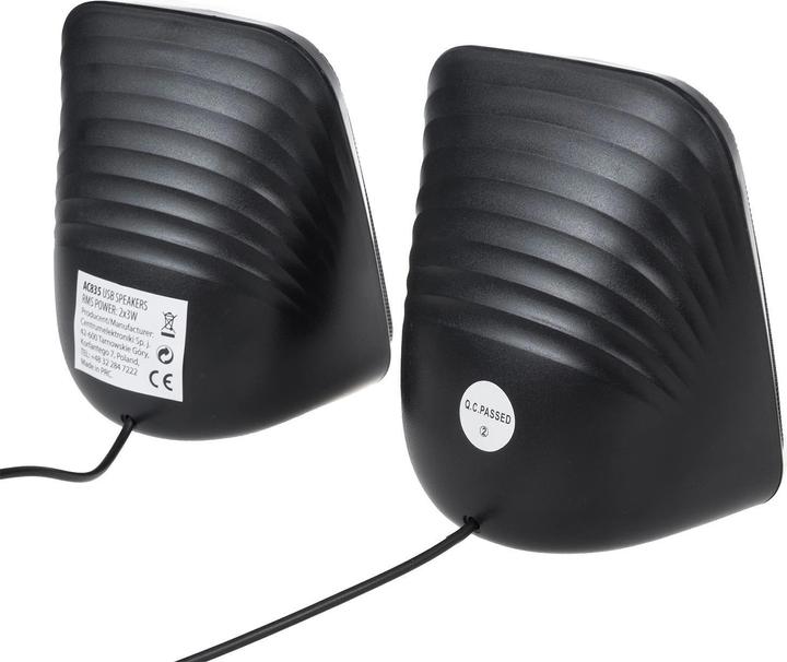 Actual product image Audiocore Black speaker AC835 + led lighting
