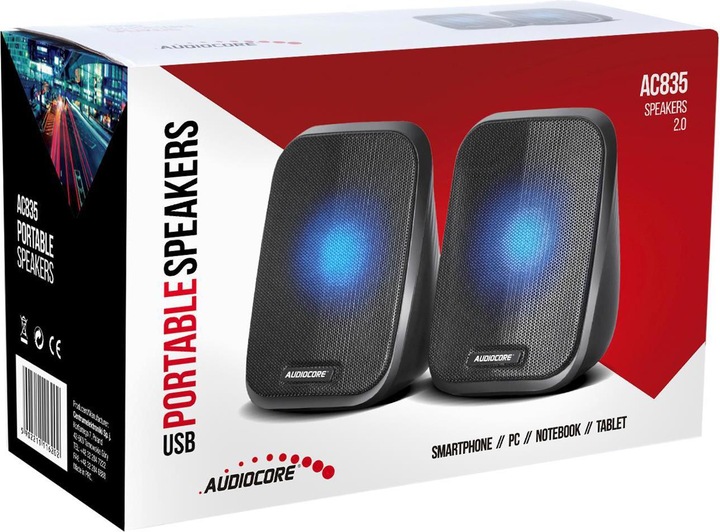 Image du produit Audiocore Enceinte noire AC835 + éclairage led