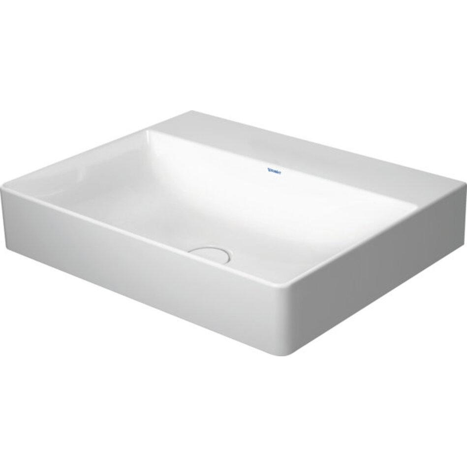 Duravit, Waschbecken, Waschtisch DURASQUARE o ÜL m HLB 600x470mm ohne Hahnloch weiss (470 mm, 600 mm)