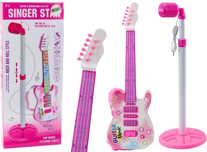 Produktbild Bontempi E-Gitarre und ein Ständer mit Mikrofon