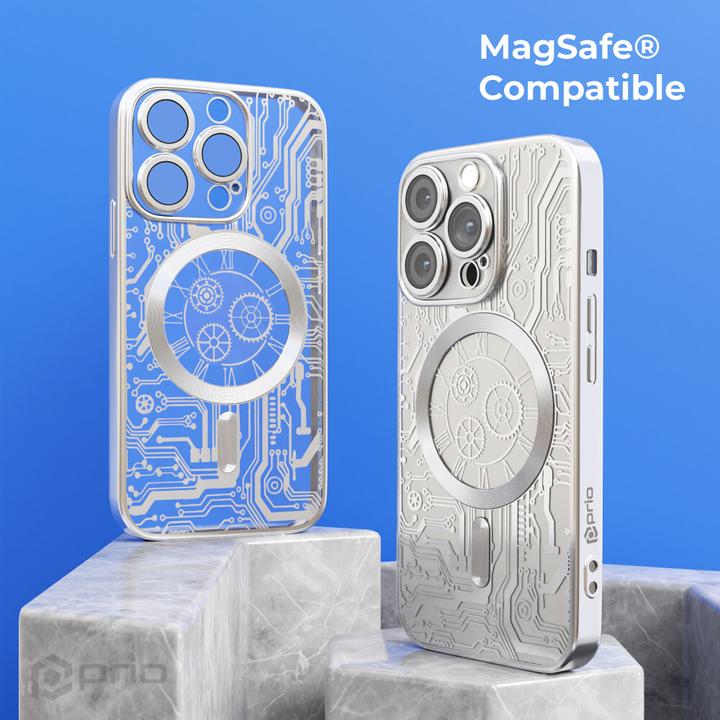 Produktbild prio elegante Handyhülle MAG für iPhone 15 silber (Apple iPhone 15)