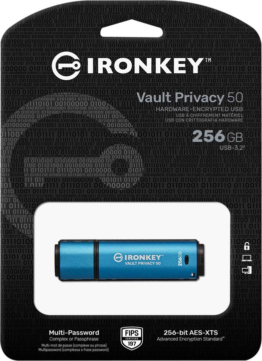Actual product image Kingston IronKey Vault Privacy 50 (256 GB, USB-A, USB 3.2)