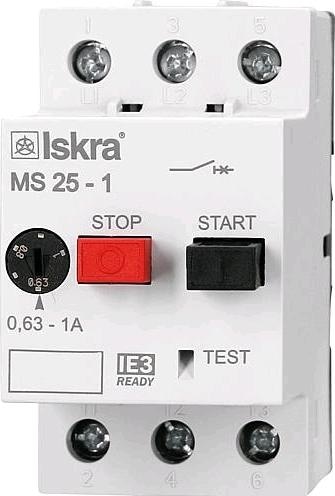 Actual product image Iskra IE3 motor protection switch compliant MS25 1