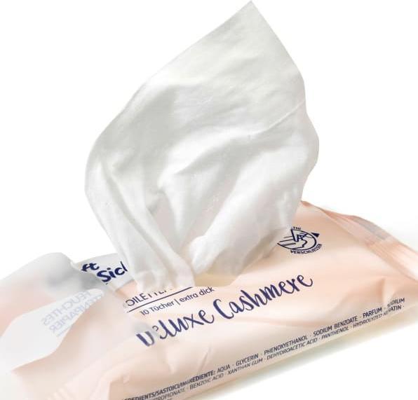 Produktbild dm Sanft&Sicher Feuchtes Toilettenpapier Deluxe Cashmere (10 Stk.)