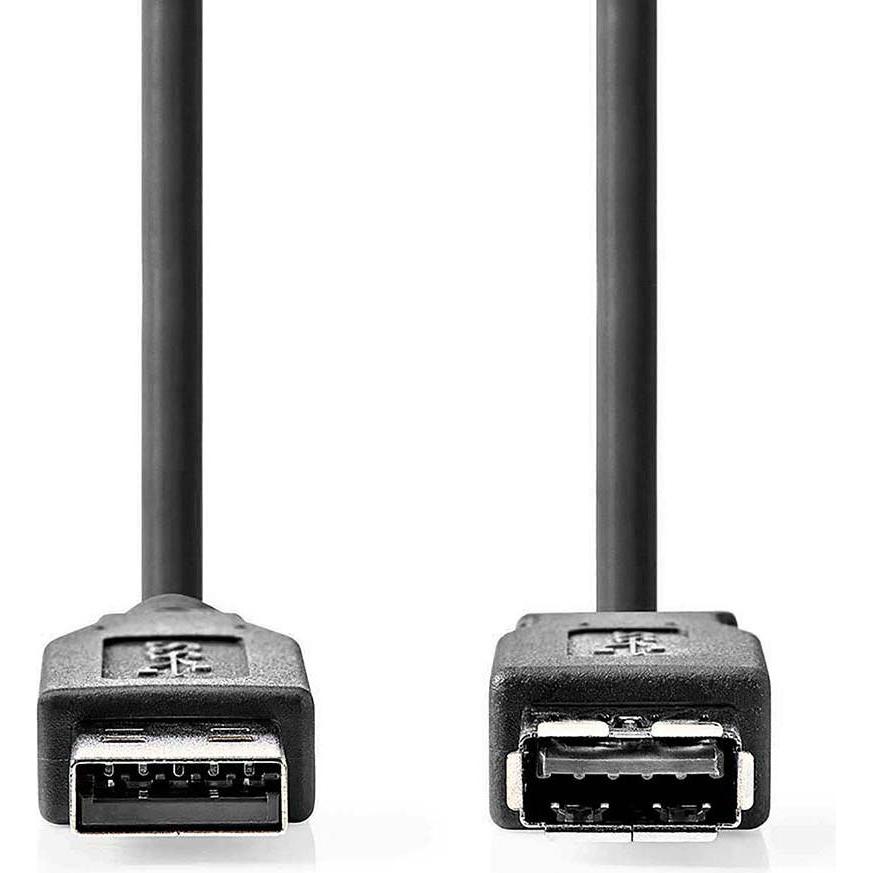 Thumbnail - Nedis USB-Kabel USB 3.2 Gen 1 USB-A Stecker USB-A Buchse 5 Gbps Vernickelt 2.00 m Rund (2 m, USB 3.2 Gen 1), USB Kabel