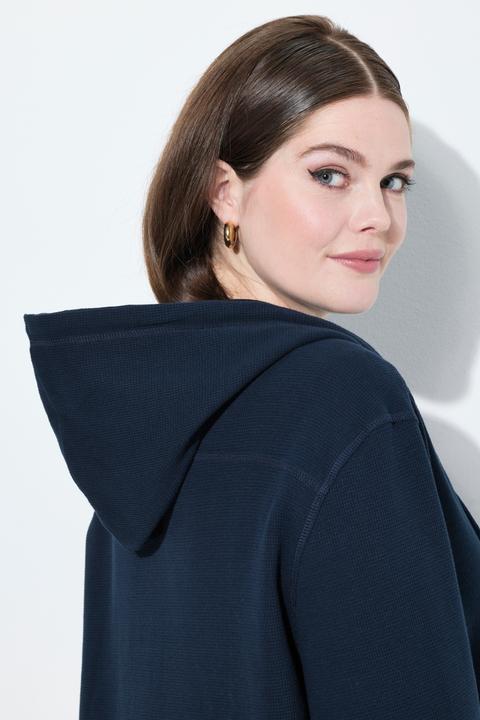 Produktbild Ulla Popken Sweatjacke, Waffelstruktur, Kapuze (60)