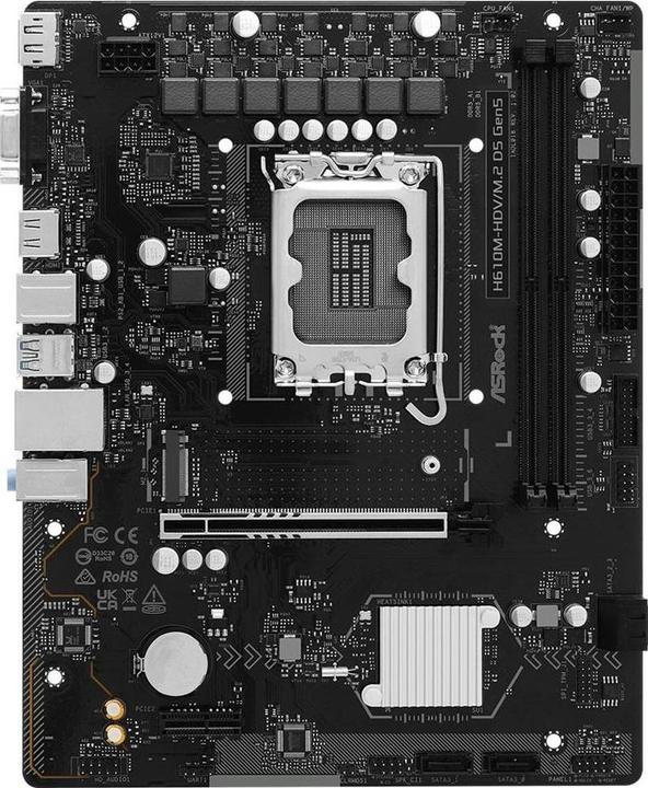 Produktbild AsRock MB Intel 1700 H610M-HDV/M.2 D5 GEN5 (LGA 1700, Intel H610, mATX)