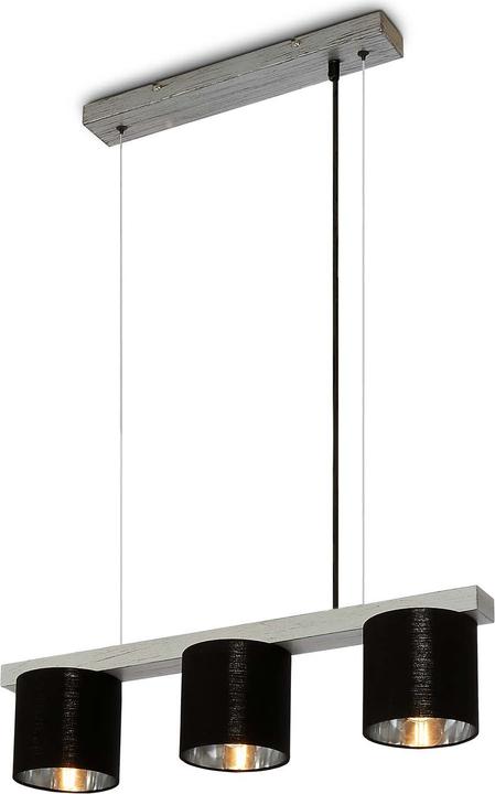 Briloner Pendelleuchte, antik-silber,Stoff,3xE14 exkl. (E14)