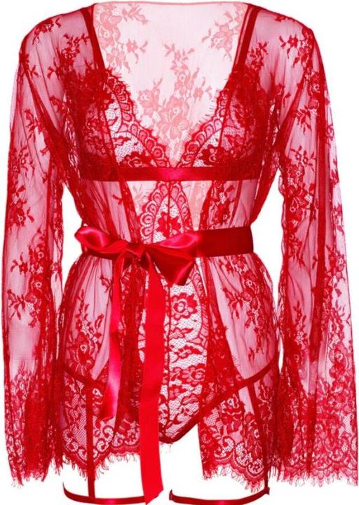 Produktbild Leg Avenue Set Body & Jacke All Romance Rot (M)