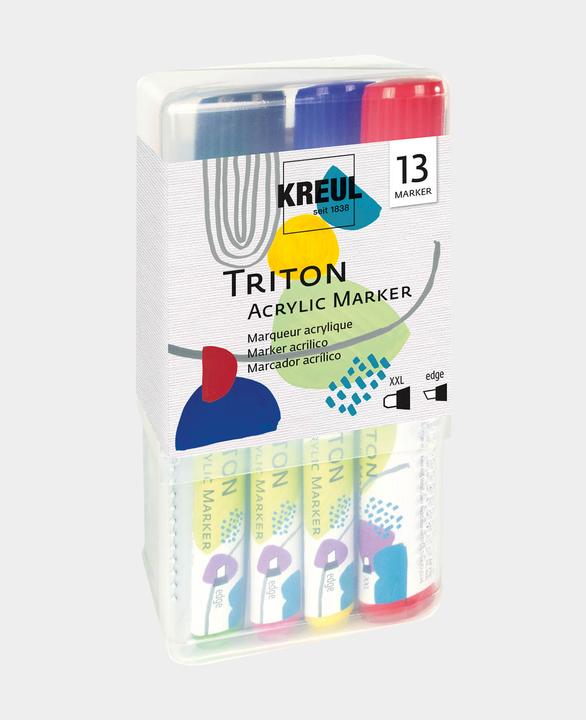 Actual product image Solo Goya Triton Acrylic Paint Marker (White, Crimson, Oxide brown dark, Leaf green, Zirt, Violet Red, Real orange, Gold, Cobalt blue, Light blue, Black, 15 mm, 9 x)