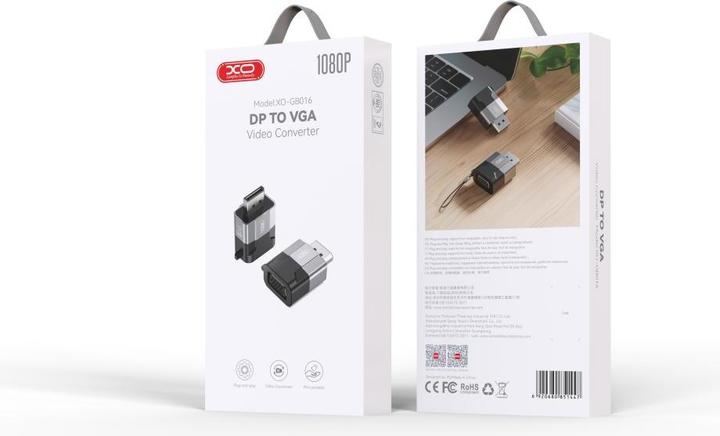 Image du produit xO adaptateur GB016 Displayport - VGA gris (VGA, 4.48 cm)
