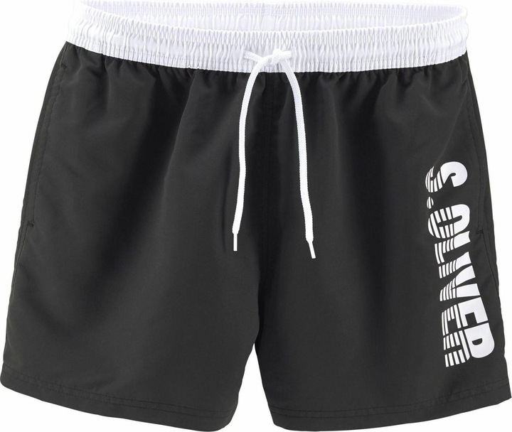 Produktbild S.Oliver Herren Badeshorts Badehose kurzes Bein schwarz navy Taschen Innenslip (M)