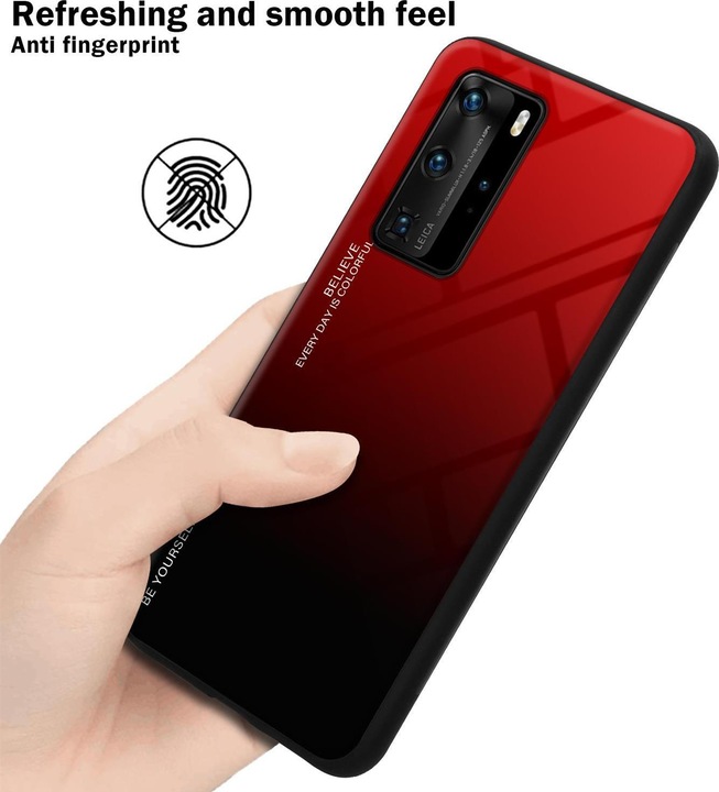 Actual product image Cadorabo TPU 2 colors glass cover (Huawei P40 Pro+)