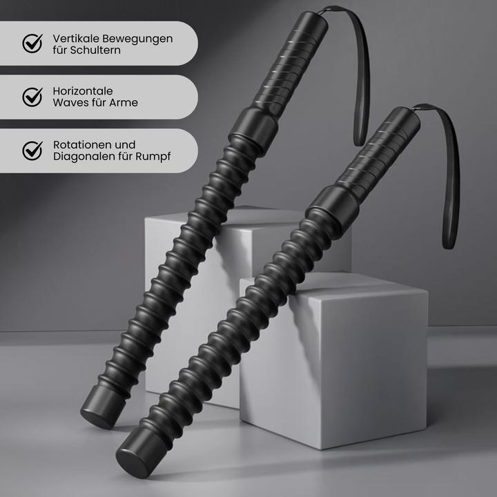 Actual product image Hermex Seilloses Battle Rope Battle-Rope-Sticks Gewichts Griffe Air Rope