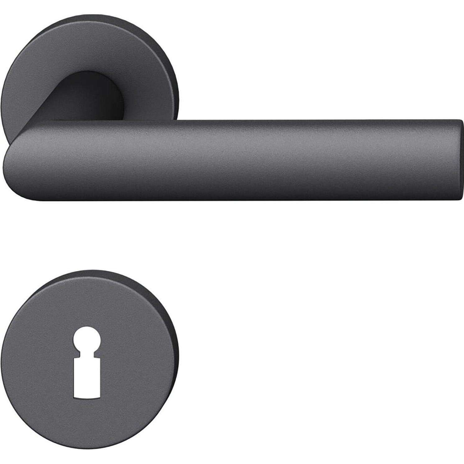 FSB, Türgriff + Fenstergriff, Drückergarnitur 12 1108 ASL auf Rosette BB, Aluminium schwarz matt (Türgarnitur)