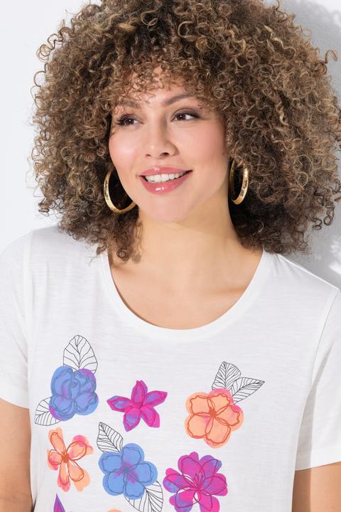 Produktbild Ulla Popken T-Shirt, Blüten, A-Linie, Rundhals, Halbarm (42, 44)