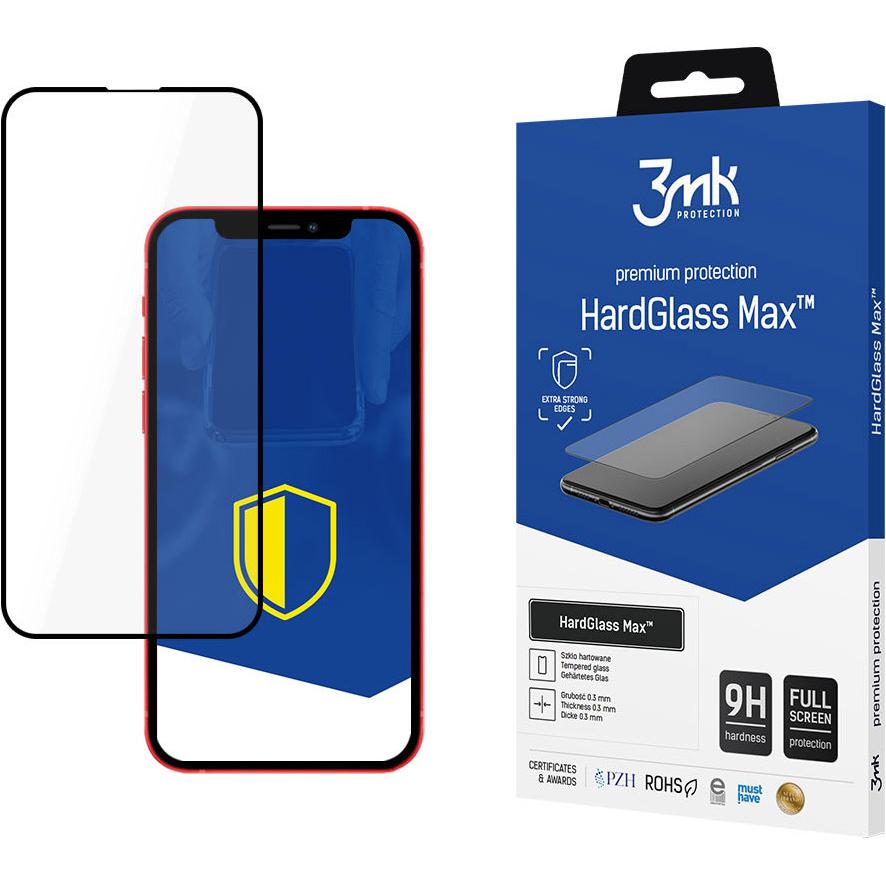 3MK HardGlass Max for Huawei P30 Lite black frame (1 Stück, Huawei P30 Lite), Smartphone Schutzfolie, Schwarz