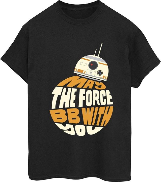 Actual product image Star Wars Womens/Ladies May The Force BB8 Cotton Boyfriend T-Shirt (XL)