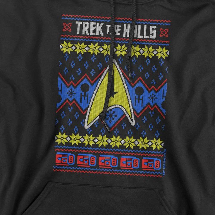 Produktbild Trek the Halls Ugly Kapuzenpullover weihnachtliches Design (M)
