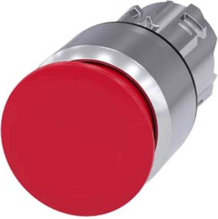 Actual product image Siemens SIRIUS ACT mushroom pushbutton front element metal, high gloss, red