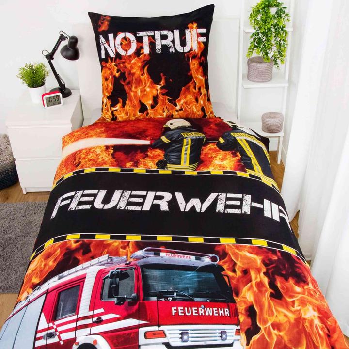 Actual product image Herding Fire brigade bed linen (140 x 200 cm, 70 x 90 cm)