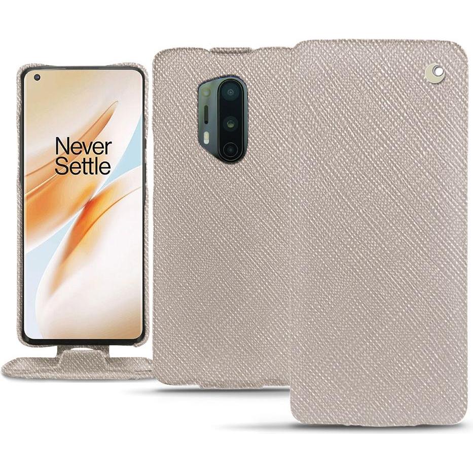 Noreve Lederschutzhülle vertikal (OnePlus 8 Pro), Smartphone Hülle, Beige