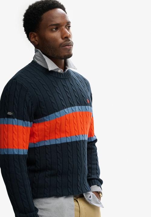 Produktbild Superdry Gestreifter Pullover aus gedrehtem Baumwollstrick (S)