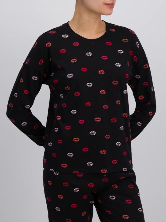 Produktbild Pj Salvage Pyjama Oberteil "Be mine" schwarz/klein gemustert (40)