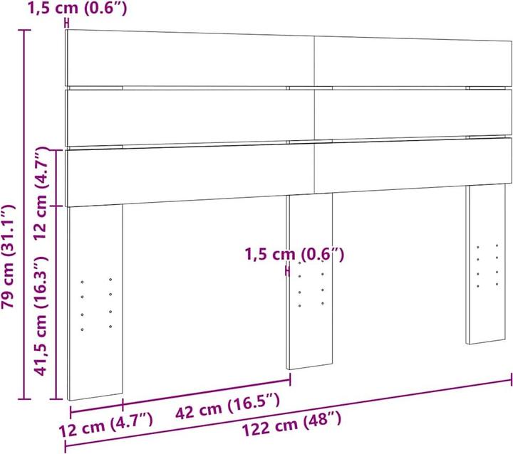 Image du produit vidaXL Kopfteil (3 x 120 x 79 cm)