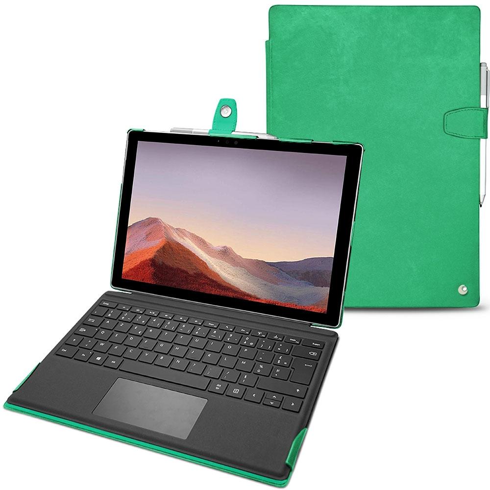 Noreve Lederschutzhülle (Microsoft Surface Pro 7), Tablet Hülle, Grün