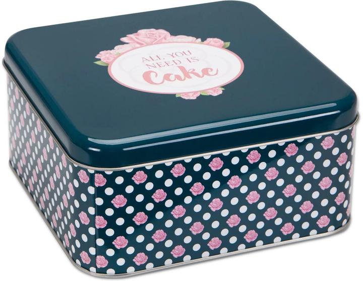 Städter Boîte à gâteaux All you Need is Cake Carré Fer blanc Coloré Ca 16,5 x 16,5 cm x 18 cm (2.10 l)