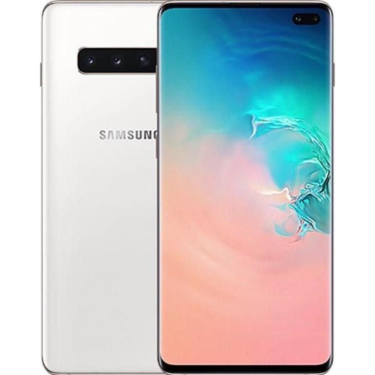Samsung Galaxy S10+ (512 GB, Ceramic White, 6.40", Hybrid Dual SIM, 4G), Smartphone, Weiss