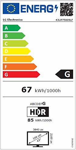 Energy Label LG 43UP75009LF (43", LED, UHD)