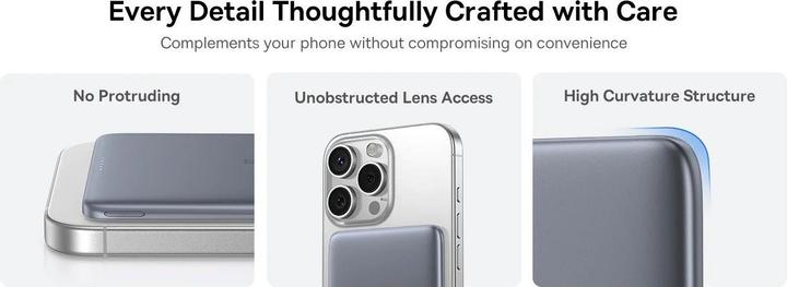 Image du produit Baseus PicoGo AM41 20W Powerbank magnétique 5000mAh Nebula Pink (5000 mAh, 20 W)