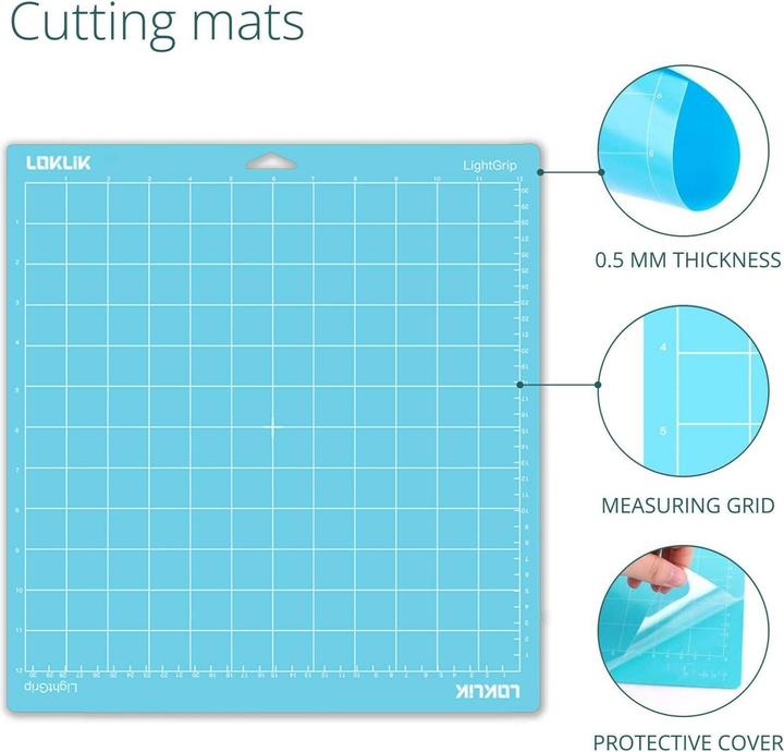 Actual product image Loklik Cutting Mat Fabric Grip - Pack of 3 - bundle (green,purple,blue)