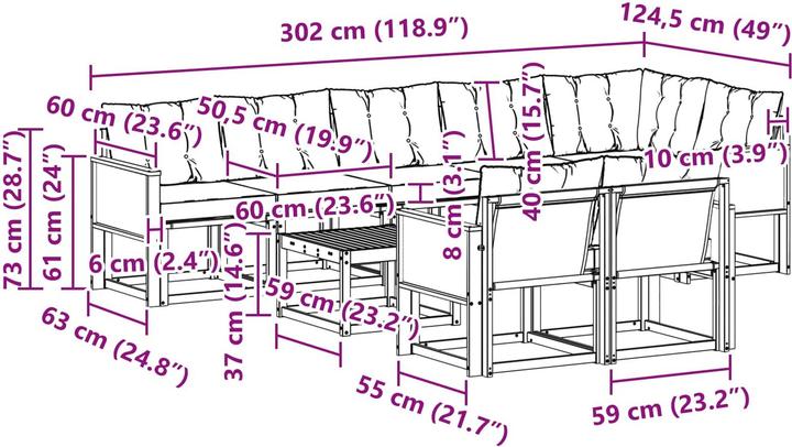 Produktbild vidaXL Outdoor-Sofa