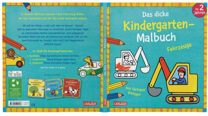 Produktbild Das dicke Kindergarten-Malbuch: Fahrzeuge