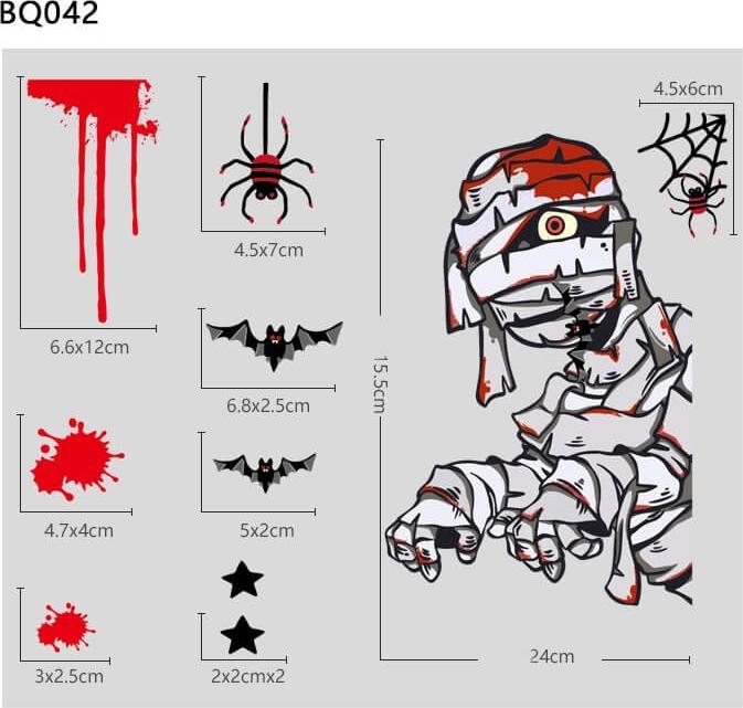 Actual product image Cover-Discount Halloween window sticker tattoo