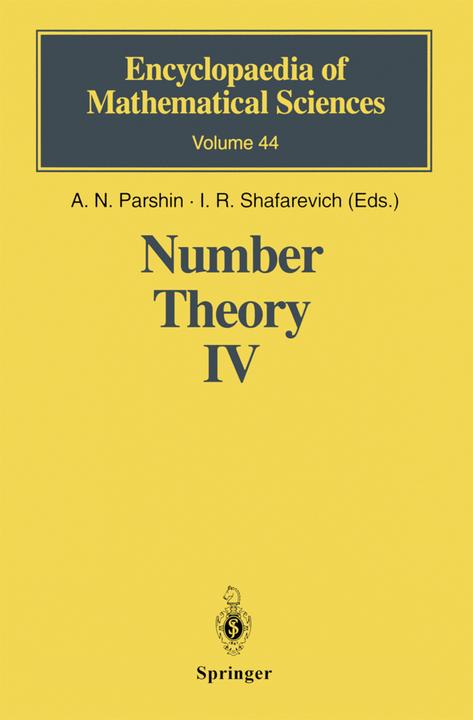 Number Theory IV (Englisch, N.1. Fel'dman, Yu. V.Nesterenko, 2010)