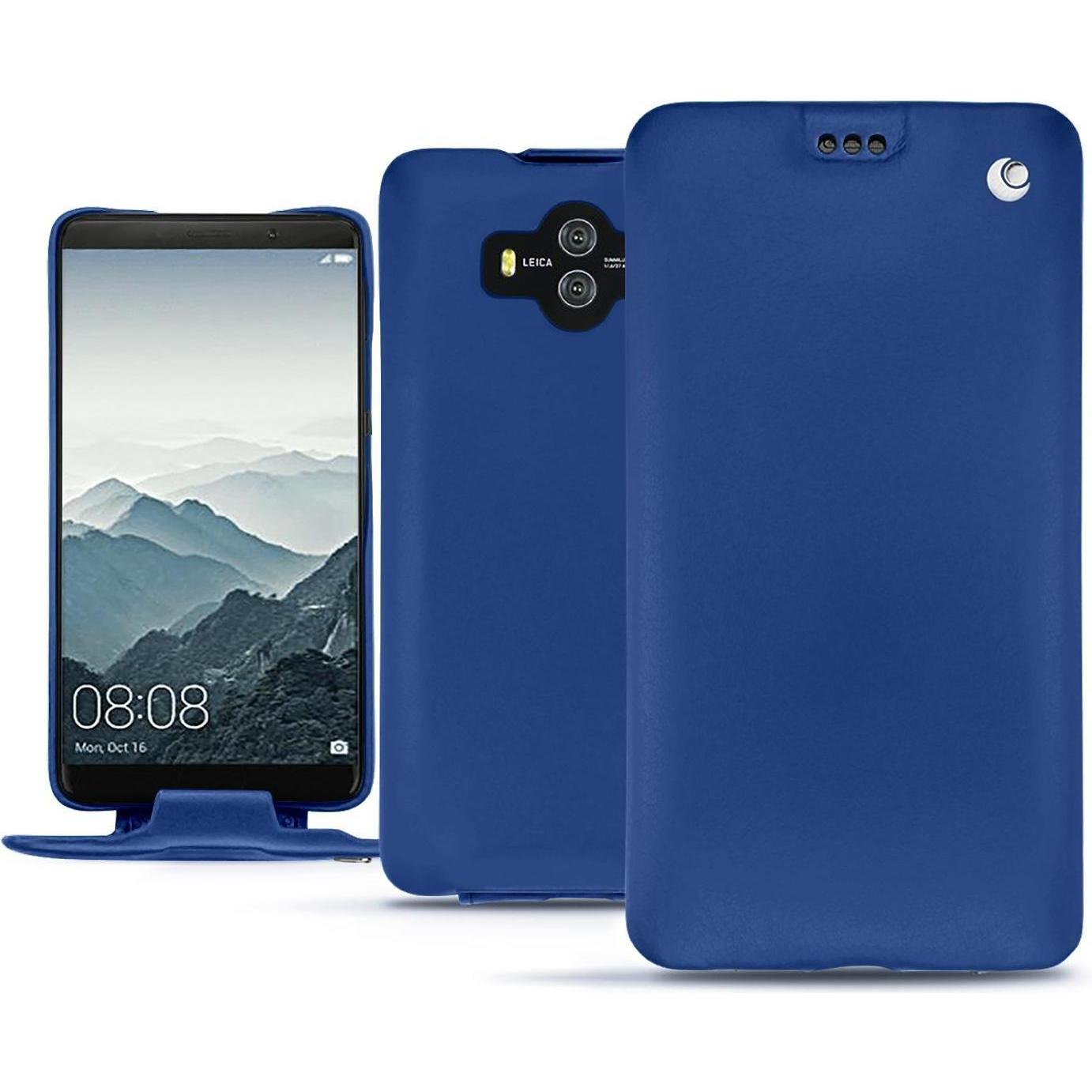 Noreve Lederschutzhülle vertikal (Huawei Mate 10), Smartphone Hülle, Blau